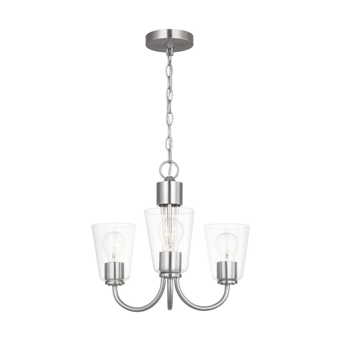 Myhouse Lighting Generation Lighting - GLC1153BS - Three Light Chandelier - Miles - Brushed Nickel