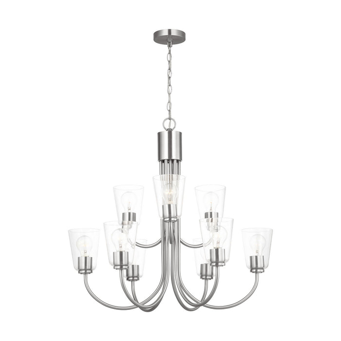 Myhouse Lighting Generation Lighting - GLC1169BS - Nine Light Chandelier - Miles - Brushed Nickel