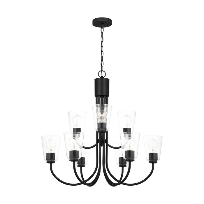 Myhouse Lighting Generation Lighting - GLC1169MBK - Nine Light Chandelier - Miles - Midnight Black