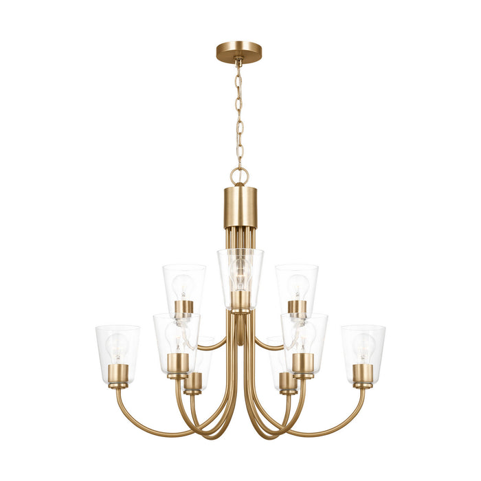Myhouse Lighting Generation Lighting - GLC1169SB - Nine Light Chandelier - Miles - Satin Brass