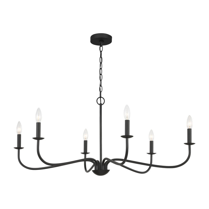 Myhouse Lighting Generation Lighting - GLC1196MBK - Six Light Chandelier - Abells - Midnight Black