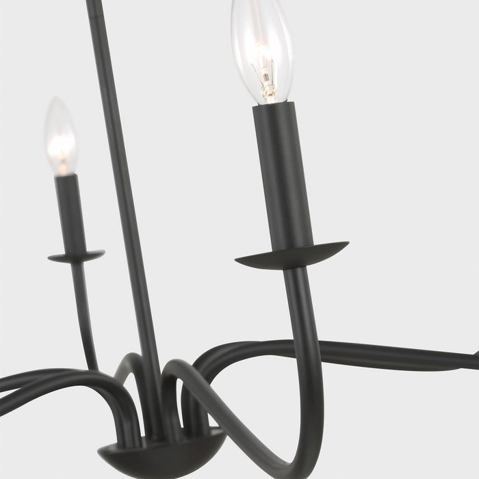 Myhouse Lighting Generation Lighting - GLC1196MBK - Six Light Chandelier - Abells - Midnight Black