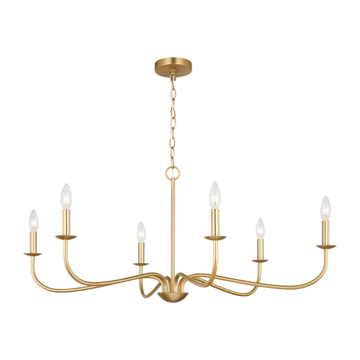 Myhouse Lighting Generation Lighting - GLC1196SB - Six Light Chandelier - Abells - Satin Brass