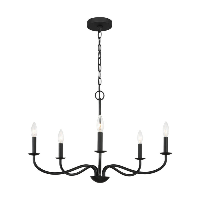 Myhouse Lighting Generation Lighting - GLC1205MBK - Five Light Chandelier - Abells - Midnight Black