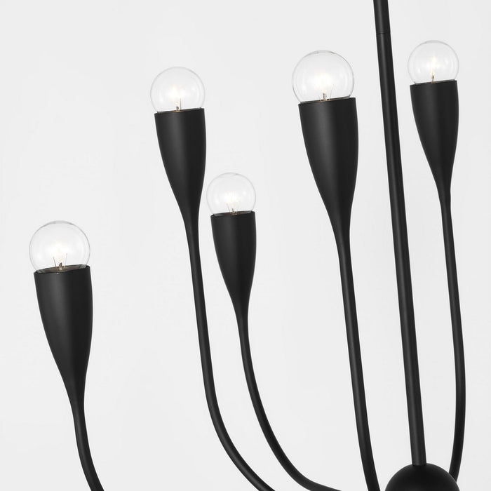 Myhouse Lighting Generation Lighting - GLC1218MBK - Eight Light Chandelier - Maya - Midnight Black
