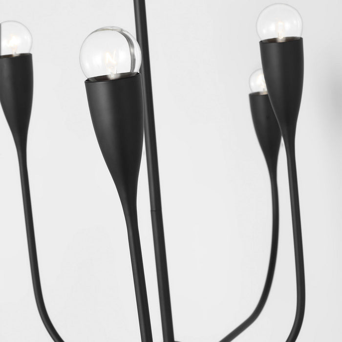 Myhouse Lighting Generation Lighting - GLC1226MBK - Six Light Linear Chandelier - Maya - Midnight Black