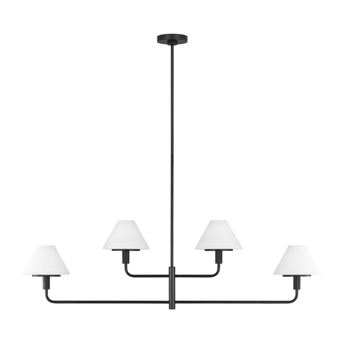 Myhouse Lighting Generation Lighting - GLC1244MBK - Four Light Chandelier - Mendota - Midnight Black