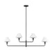 Myhouse Lighting Generation Lighting - GLC1244MBK - Four Light Chandelier - Mendota - Midnight Black