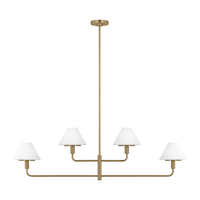 Myhouse Lighting Generation Lighting - GLC1244SB - Four Light Chandelier - Mendota - Satin Brass