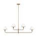 Myhouse Lighting Generation Lighting - GLC1244SB - Four Light Chandelier - Mendota - Satin Brass