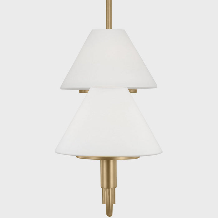 Myhouse Lighting Generation Lighting - GLC1244SB - Four Light Chandelier - Mendota - Satin Brass