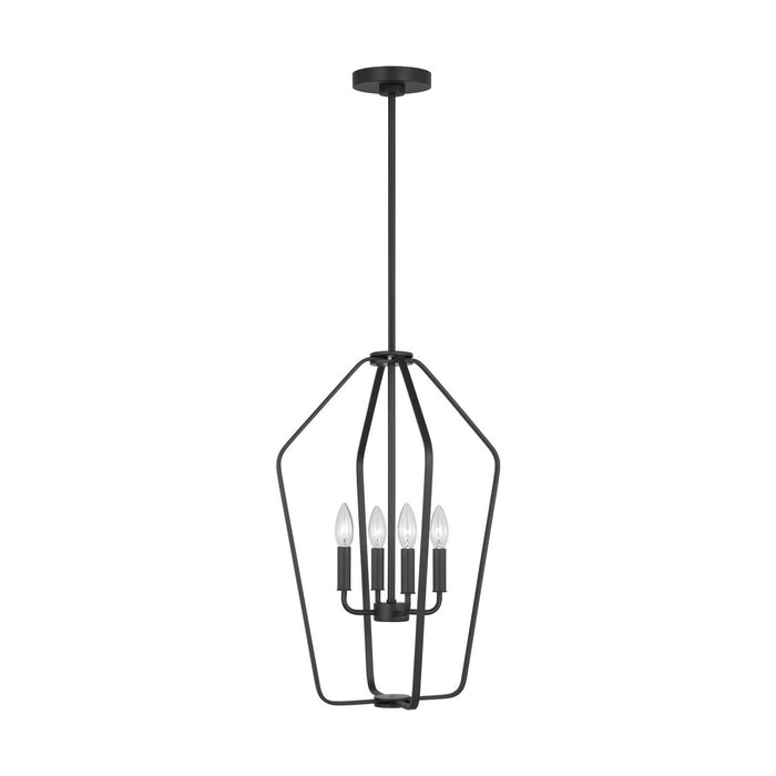 Myhouse Lighting Generation Lighting - GLC1264MBK - Four Light Chandelier - Kennan - Midnight Black