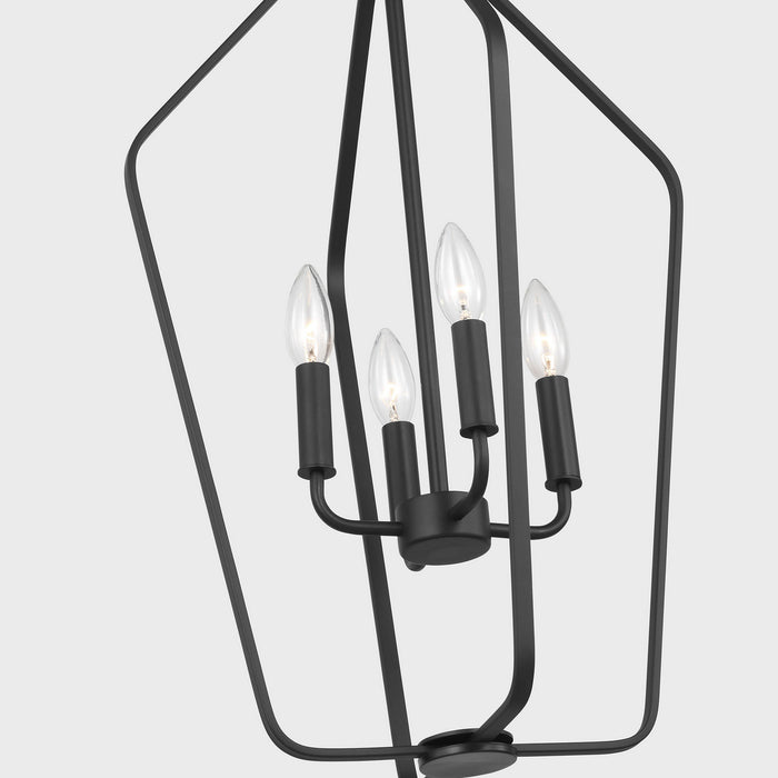 Myhouse Lighting Generation Lighting - GLC1264MBK - Four Light Chandelier - Kennan - Midnight Black