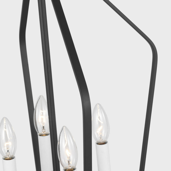 Myhouse Lighting Generation Lighting - GLC1264MBK - Four Light Chandelier - Kennan - Midnight Black