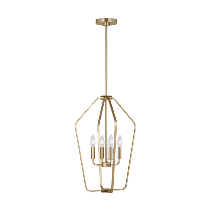 Myhouse Lighting Generation Lighting - GLC1264SB - Four Light Chandelier - Kennan - Satin Brass