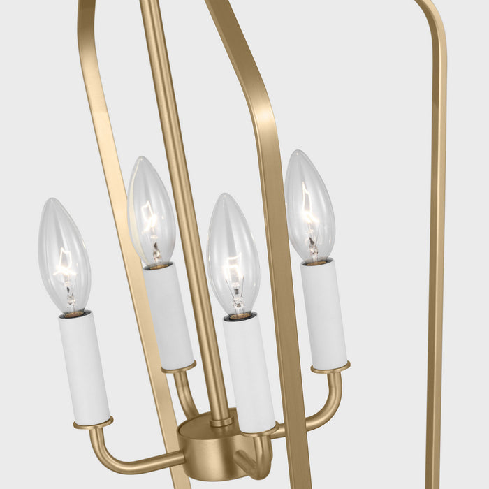 Myhouse Lighting Generation Lighting - GLC1264SB - Four Light Chandelier - Kennan - Satin Brass