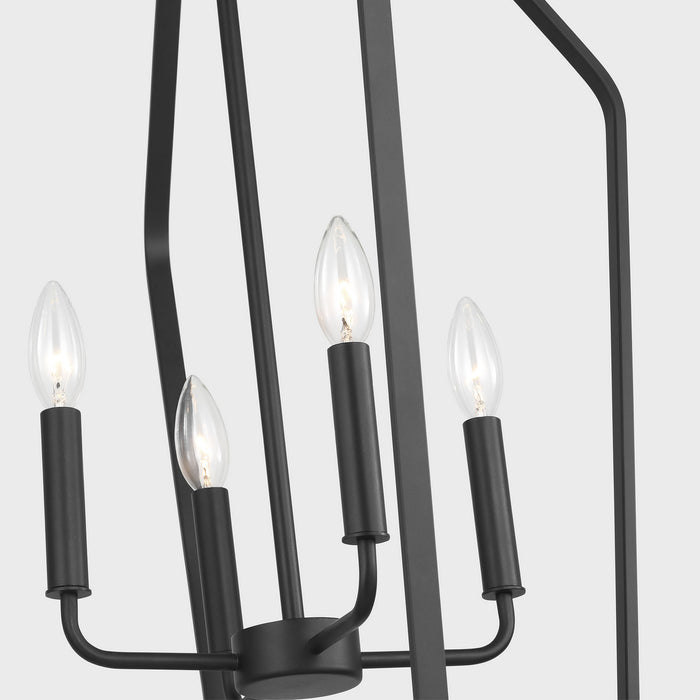 Myhouse Lighting Generation Lighting - GLC1274MBK - Four Light Chandelier - Kennan - Midnight Black