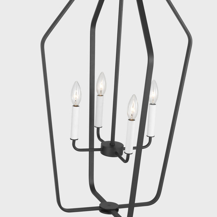 Myhouse Lighting Generation Lighting - GLC1274MBK - Four Light Chandelier - Kennan - Midnight Black
