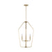 Myhouse Lighting Generation Lighting - GLC1274SB - Four Light Chandelier - Kennan - Satin Brass