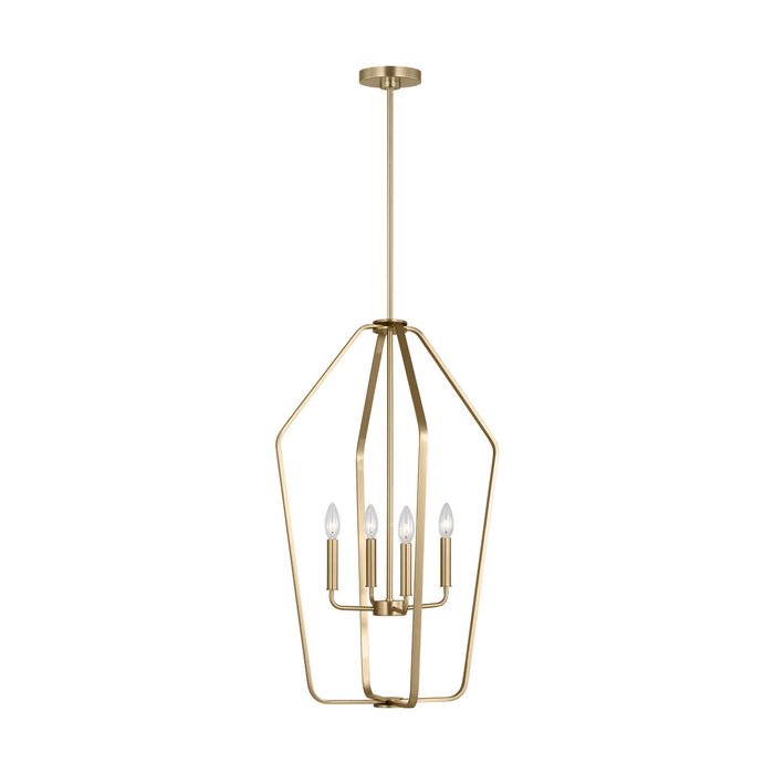 Myhouse Lighting Generation Lighting - GLC1274SB - Four Light Chandelier - Kennan - Satin Brass