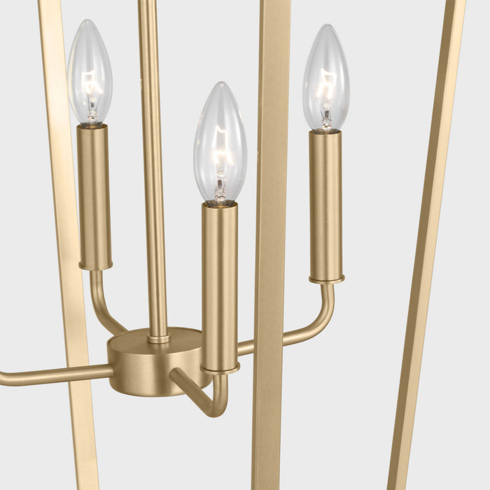 Myhouse Lighting Generation Lighting - GLC1274SB - Four Light Chandelier - Kennan - Satin Brass