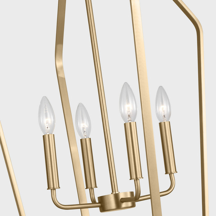 Myhouse Lighting Generation Lighting - GLC1274SB - Four Light Chandelier - Kennan - Satin Brass