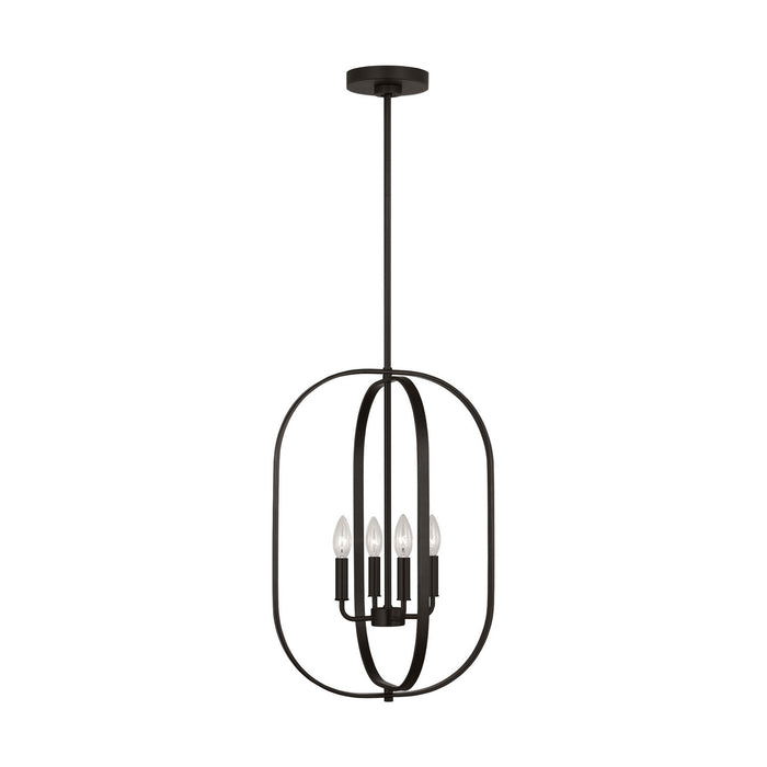 Myhouse Lighting Generation Lighting - GLC1304MBK - Four Light Chandelier - Loretto - Midnight Black