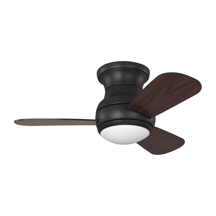 Myhouse Lighting Generation Lighting - 3OBSHR32MBKD - 32"Ceiling Fan - Orbis 32 Hugger LED - Midnight Black