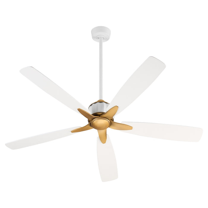 Myhouse Lighting Quorum - 23605-0847 - 60"Ceiling Fan - Ophelia - Studio White|Brushed Brass