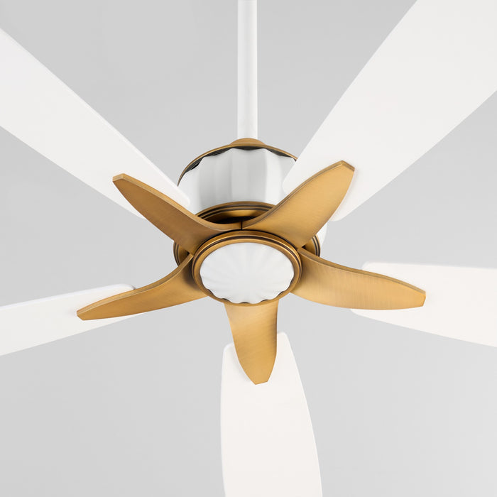 Myhouse Lighting Quorum - 23605-0847 - 60"Ceiling Fan - Ophelia - Studio White|Brushed Brass