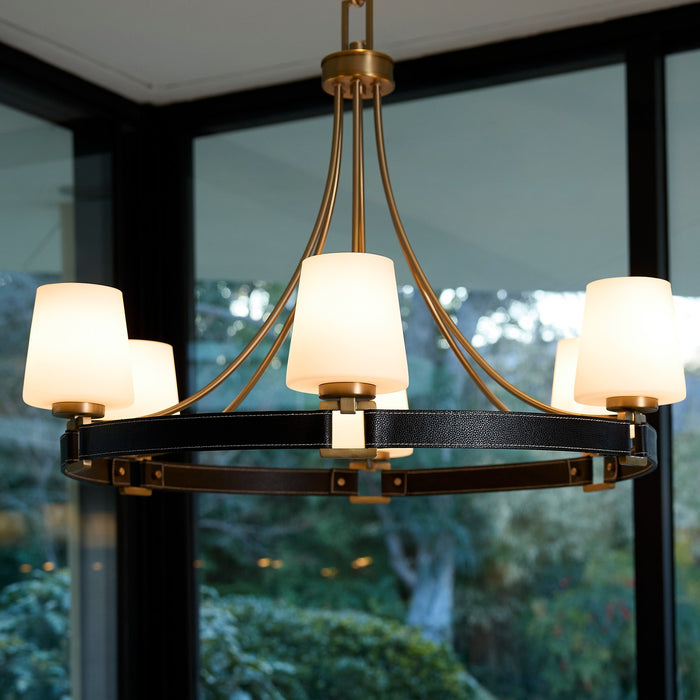 Myhouse Lighting Quorum - 635-6-80 - Six Light Chandelier - Hidalgo - Aged Brass