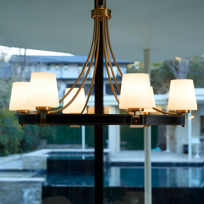 Myhouse Lighting Quorum - 635-6-80 - Six Light Chandelier - Hidalgo - Aged Brass