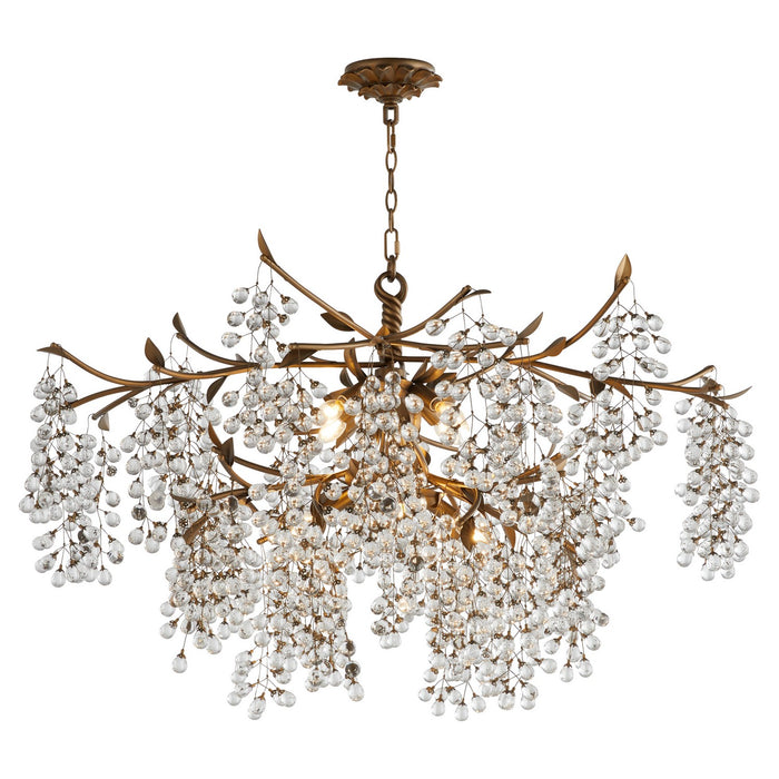 Myhouse Lighting Quorum - 670-8-46 - Eight Light Chandelier - Glicina - Natural Brass