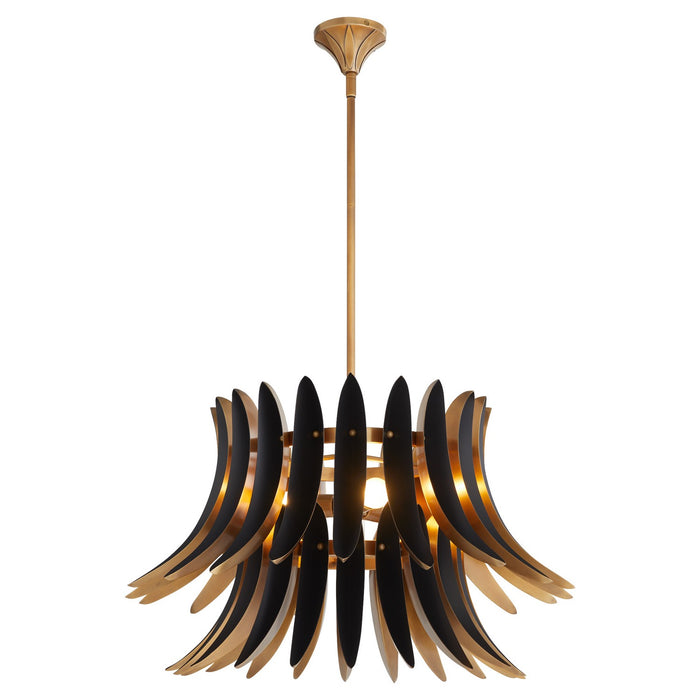 Myhouse Lighting Quorum - 825-3-5659 - Three Light Pendant - Aldridge - Brushed Brass|Matte Black