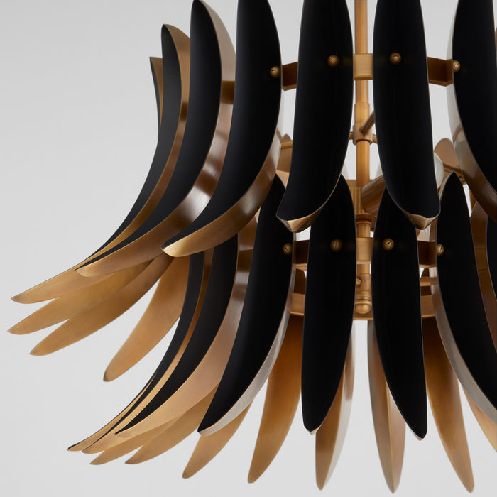 Myhouse Lighting Quorum - 825-3-5659 - Three Light Pendant - Aldridge - Brushed Brass|Matte Black