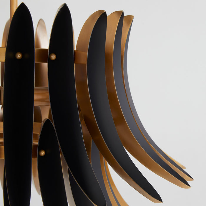 Myhouse Lighting Quorum - 825-3-5659 - Three Light Pendant - Aldridge - Brushed Brass|Matte Black