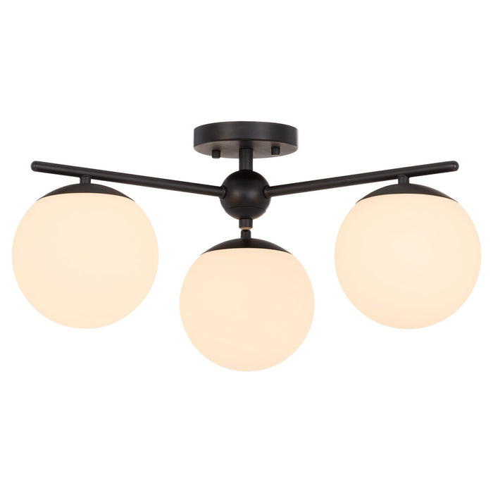 Myhouse Lighting Quorum - 339-3-59 - Three Light Semi-Flush Mount - Jasper - Matte Black