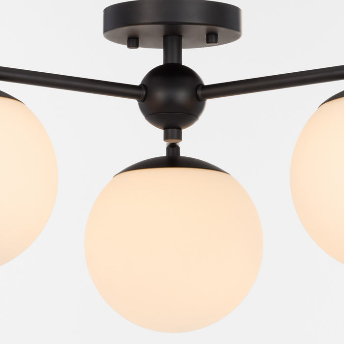 Myhouse Lighting Quorum - 339-3-59 - Three Light Semi-Flush Mount - Jasper - Matte Black