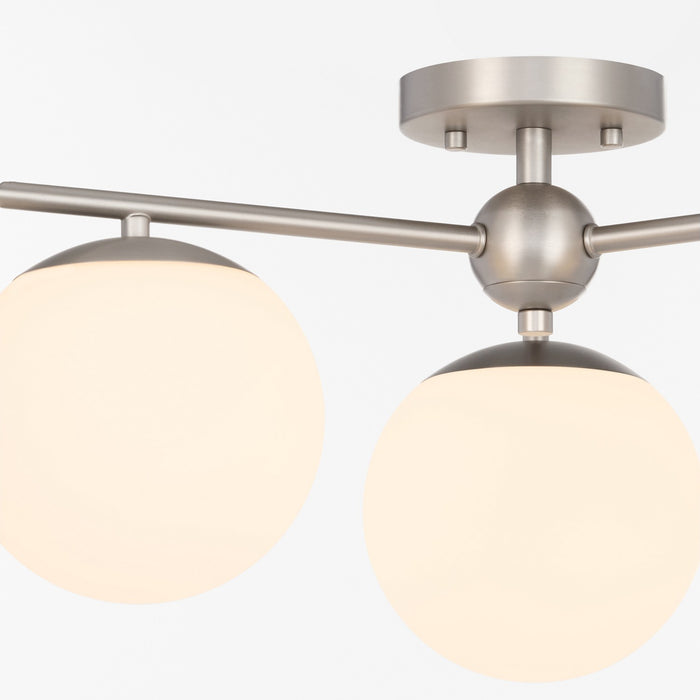 Myhouse Lighting Quorum - 339-3-65 - Three Light Semi-Flush Mount - Jasper - Satin Nickel