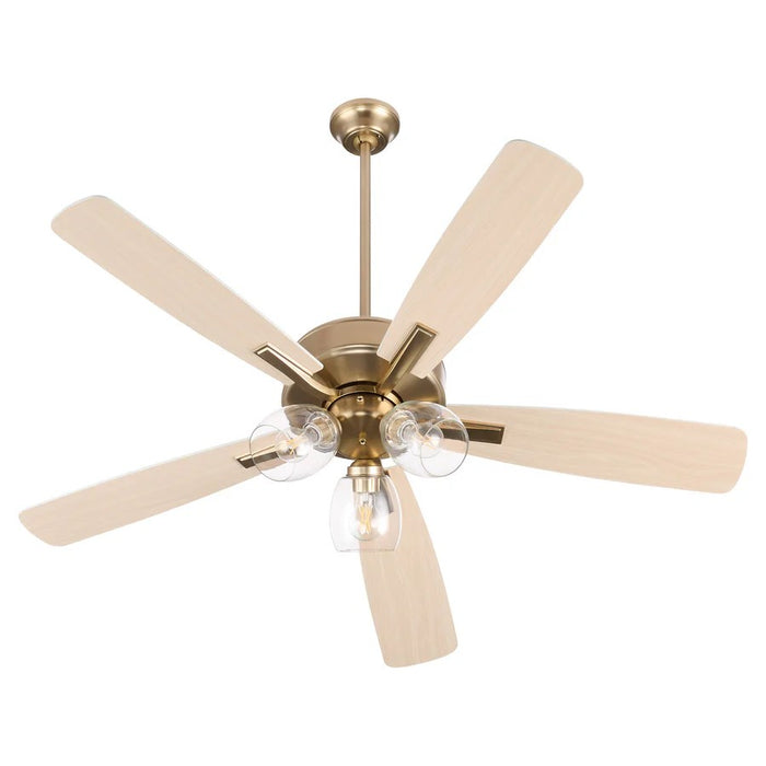 Myhouse Lighting Quorum - 4525-03806 - 52" Ceiling Fan - Ovation - Aged Brass/Studio White