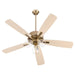 Myhouse Lighting Quorum - 4525-03806 - 52" Ceiling Fan - Ovation - Aged Brass/Studio White