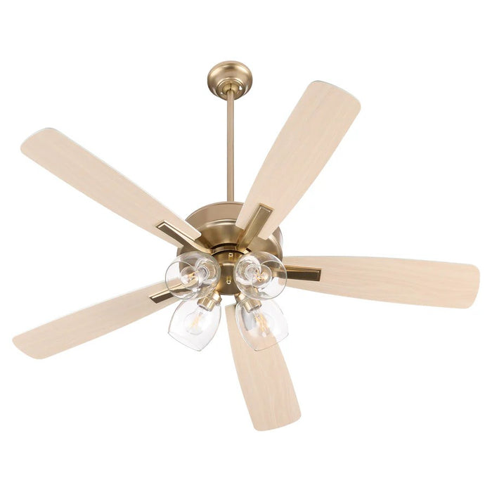 Myhouse Lighting Quorum - 4525-04806 - 52" Ceiling Fan - Ovation - Aged Brass/Studio White