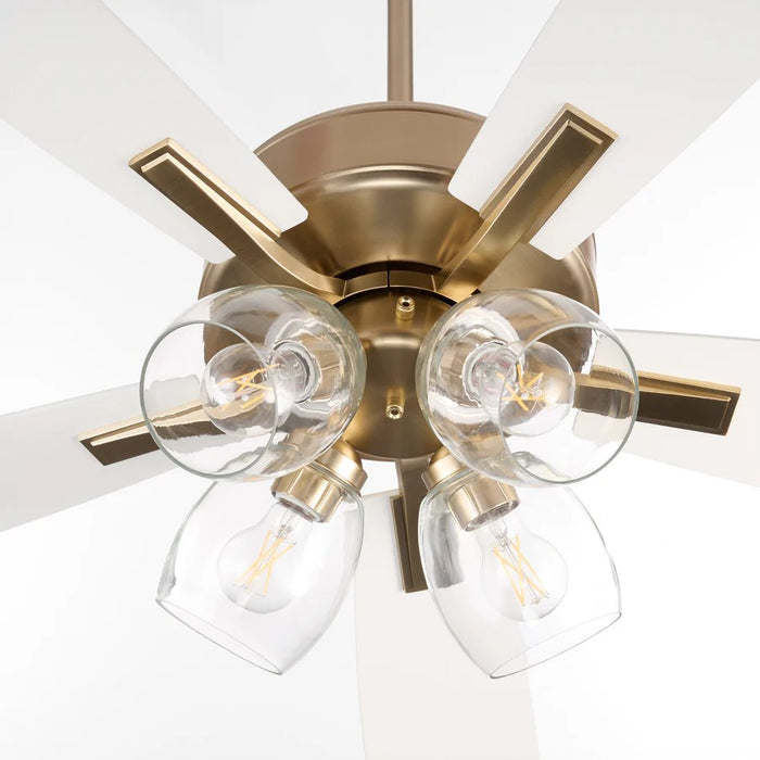 Myhouse Lighting Quorum - 4525-04806 - 52" Ceiling Fan - Ovation - Aged Brass/Studio White