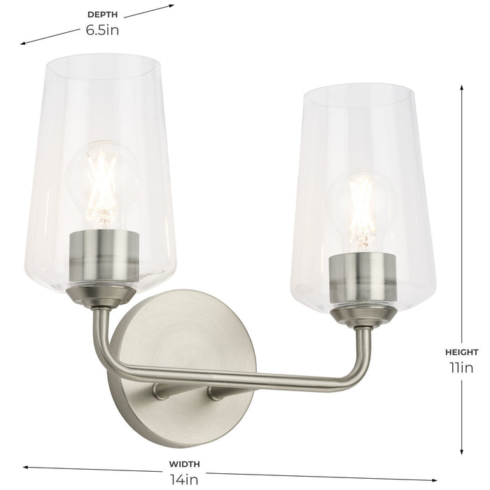 Myhouse Lighting Progress Lighting - P300540-009 - Two Light Bath & Vanity - Celino - Brushed Nickel