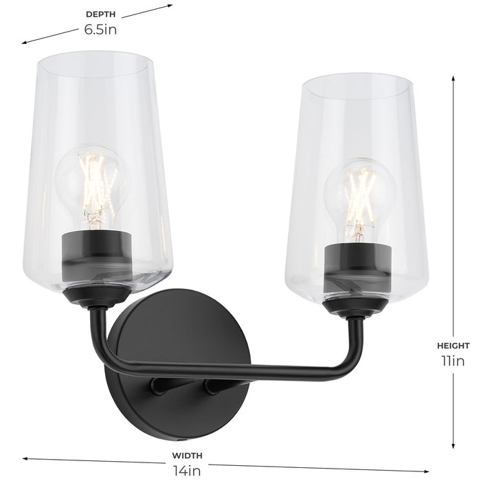 Myhouse Lighting Progress Lighting - P300540-031 - Two Light Bath & Vanity - Celino - Black