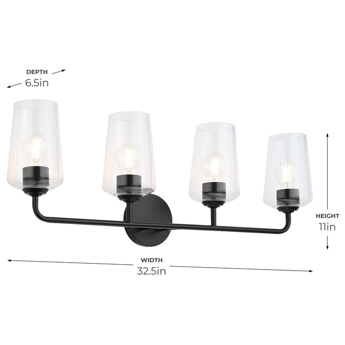 Myhouse Lighting Progress Lighting - P300542-031 - Four Light Bath & Vanity - Celino - Black