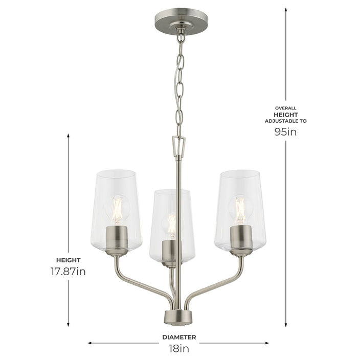 Myhouse Lighting Progress Lighting - P400440-009 - Three Light Chandelier - Celino - Brushed Nickel