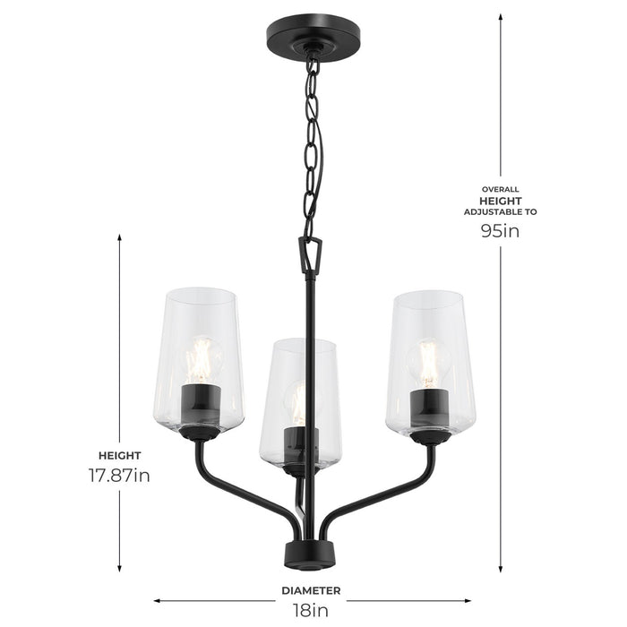 Myhouse Lighting Progress Lighting - P400440-031 - Three Light Chandelier - Celino - Black