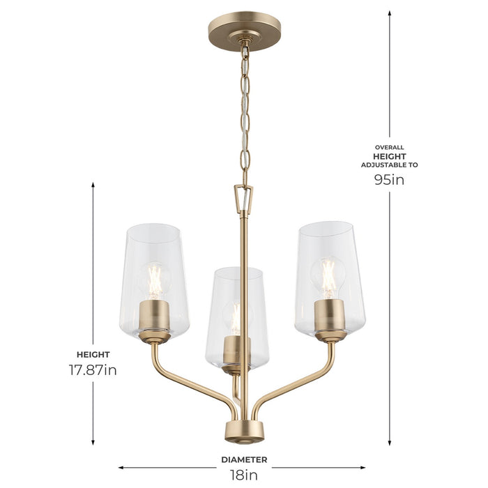 Myhouse Lighting Progress Lighting - P400440-177 - Three Light Chandelier - Celino - Champagne Bronze