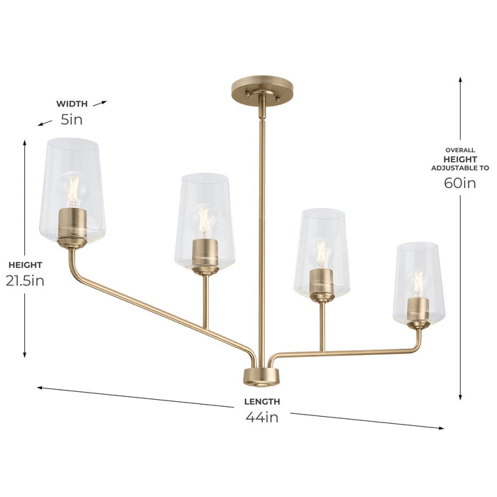 Myhouse Lighting Progress Lighting - P400441-177 - Four Light Linear Chandelier - Celino - Champagne Bronze
